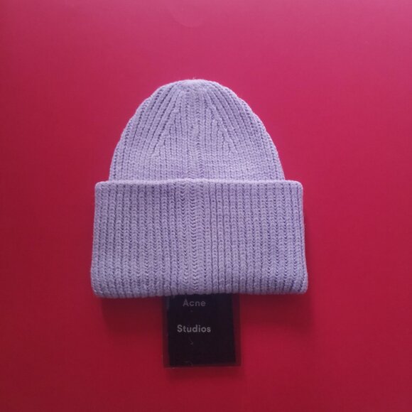 Trendy hats New Pimple Purple large Face Logo Beanie